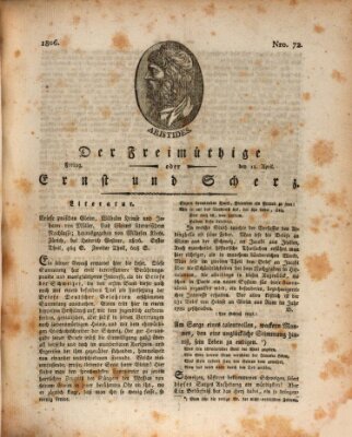 Der Freimüthige oder Ernst und Scherz (Der Freimüthige oder Unterhaltungsblatt für gebildete, unbefangene Leser) Freitag 11. April 1806