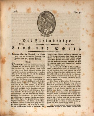 Der Freimüthige oder Ernst und Scherz (Der Freimüthige oder Unterhaltungsblatt für gebildete, unbefangene Leser) Freitag 25. April 1806