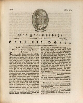 Der Freimüthige oder Ernst und Scherz (Der Freimüthige oder Unterhaltungsblatt für gebildete, unbefangene Leser) Dienstag 13. Mai 1806