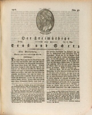 Der Freimüthige oder Ernst und Scherz (Der Freimüthige oder Unterhaltungsblatt für gebildete, unbefangene Leser) Freitag 16. Mai 1806