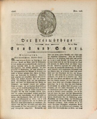 Der Freimüthige oder Ernst und Scherz (Der Freimüthige oder Unterhaltungsblatt für gebildete, unbefangene Leser) Donnerstag 29. Mai 1806