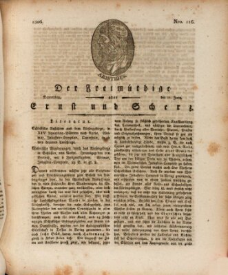 Der Freimüthige oder Ernst und Scherz (Der Freimüthige oder Unterhaltungsblatt für gebildete, unbefangene Leser) Donnerstag 12. Juni 1806