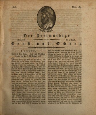 Der Freimüthige oder Ernst und Scherz (Der Freimüthige oder Unterhaltungsblatt für gebildete, unbefangene Leser) Samstag 9. August 1806