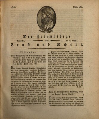 Der Freimüthige oder Ernst und Scherz (Der Freimüthige oder Unterhaltungsblatt für gebildete, unbefangene Leser) Donnerstag 14. August 1806