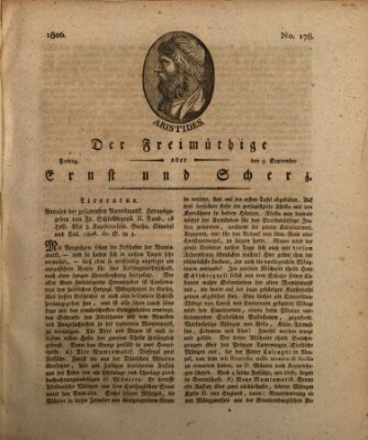 Der Freimüthige oder Ernst und Scherz (Der Freimüthige oder Unterhaltungsblatt für gebildete, unbefangene Leser) Freitag 5. September 1806