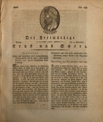 Der Freimüthige oder Ernst und Scherz (Der Freimüthige oder Unterhaltungsblatt für gebildete, unbefangene Leser) Freitag 19. September 1806