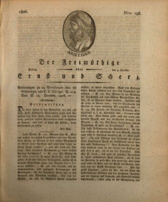 Der Freimüthige oder Ernst und Scherz (Der Freimüthige oder Unterhaltungsblatt für gebildete, unbefangene Leser) Freitag 3. Oktober 1806