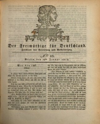 Der Freimüthige für Deutschland Mittwoch 13. Januar 1819