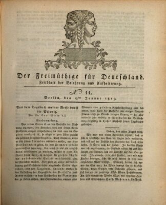 Der Freimüthige für Deutschland Freitag 15. Januar 1819