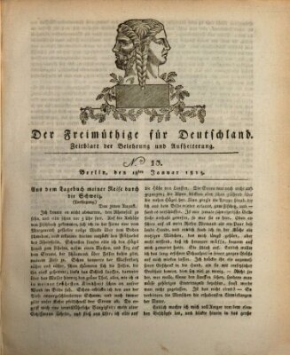 Der Freimüthige für Deutschland Montag 18. Januar 1819