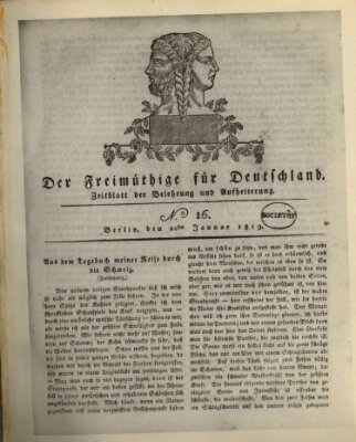 Der Freimüthige für Deutschland Freitag 22. Januar 1819