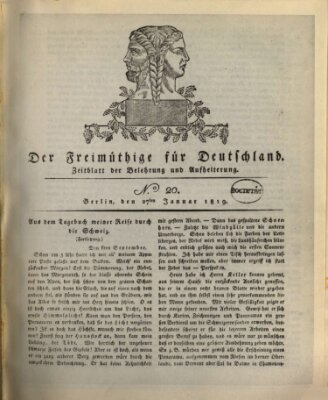 Der Freimüthige für Deutschland Mittwoch 27. Januar 1819