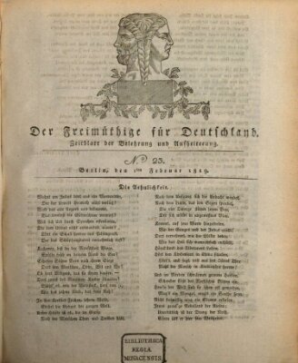 Der Freimüthige für Deutschland Montag 1. Februar 1819