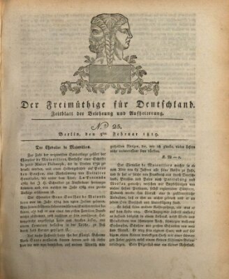 Der Freimüthige für Deutschland Mittwoch 3. Februar 1819