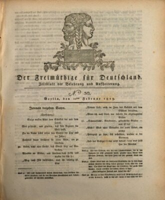 Der Freimüthige für Deutschland Mittwoch 10. Februar 1819