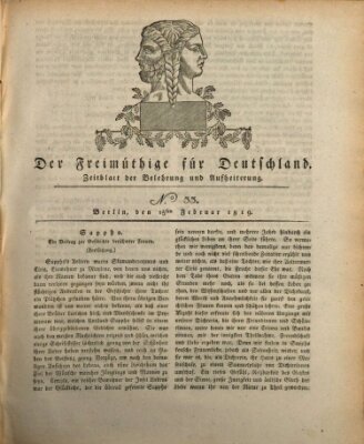 Der Freimüthige für Deutschland Montag 15. Februar 1819