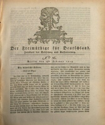 Der Freimüthige für Deutschland Freitag 19. Februar 1819