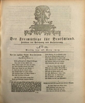 Der Freimüthige für Deutschland Freitag 12. März 1819