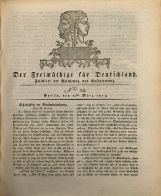 Der Freimüthige für Deutschland Samstag 13. März 1819