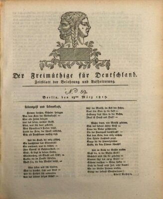 Der Freimüthige für Deutschland Dienstag 23. März 1819