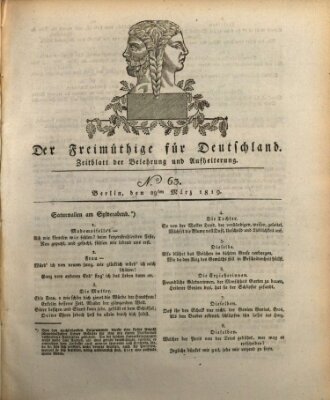 Der Freimüthige für Deutschland Montag 29. März 1819