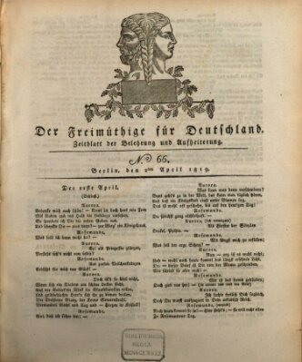 Der Freimüthige für Deutschland Freitag 2. April 1819