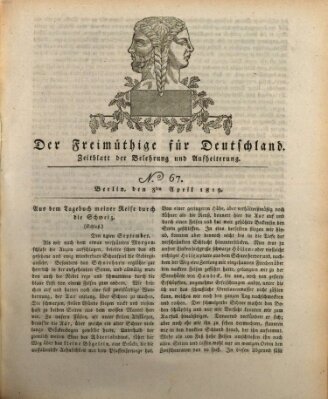 Der Freimüthige für Deutschland Samstag 3. April 1819