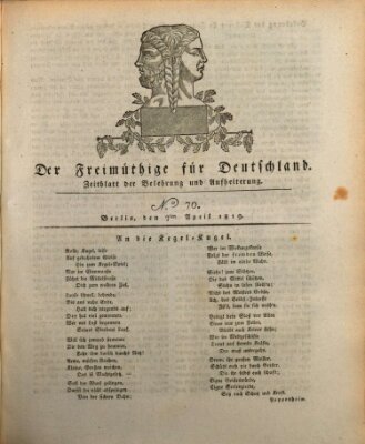 Der Freimüthige für Deutschland Mittwoch 7. April 1819