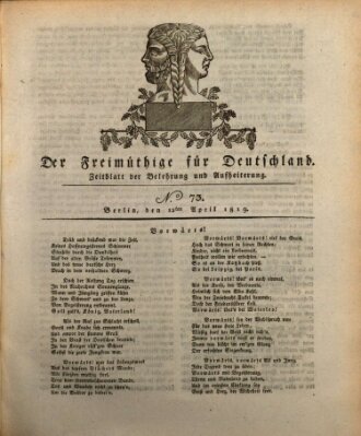 Der Freimüthige für Deutschland Montag 12. April 1819