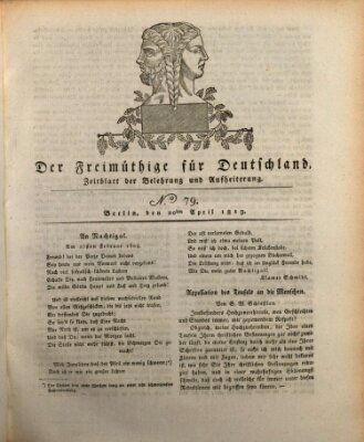 Der Freimüthige für Deutschland Dienstag 20. April 1819