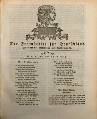 Der Freimüthige für Deutschland Samstag 24. April 1819