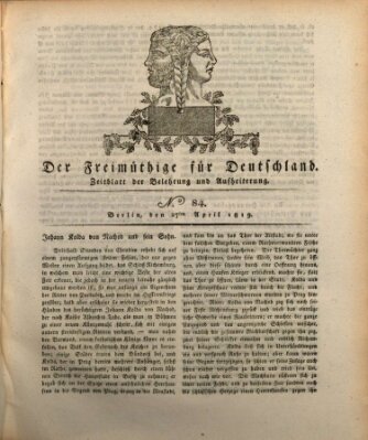 Der Freimüthige für Deutschland Dienstag 27. April 1819