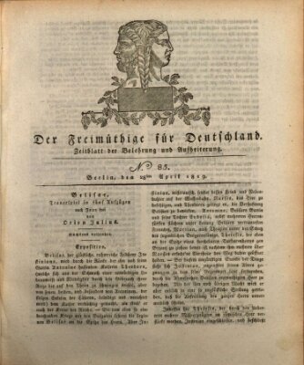 Der Freimüthige für Deutschland Mittwoch 28. April 1819