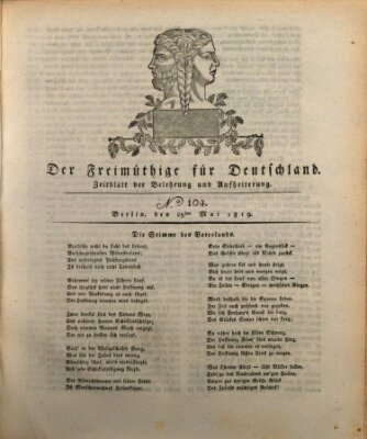 Der Freimüthige für Deutschland Dienstag 25. Mai 1819