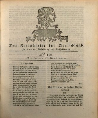 Der Freimüthige für Deutschland Montag 7. Juni 1819