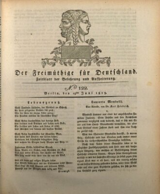 Der Freimüthige für Deutschland Samstag 19. Juni 1819