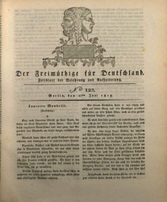 Der Freimüthige für Deutschland Montag 21. Juni 1819