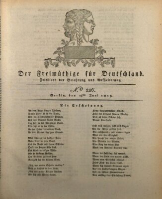 Der Freimüthige für Deutschland Freitag 25. Juni 1819