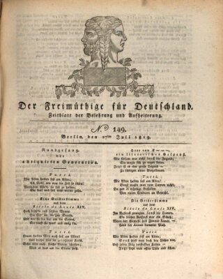 Der Freimüthige für Deutschland Dienstag 27. Juli 1819