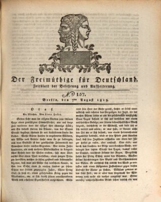 Der Freimüthige für Deutschland Samstag 7. August 1819