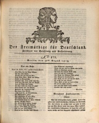 Der Freimüthige für Deutschland Montag 30. August 1819