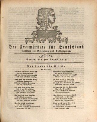 Der Freimüthige für Deutschland Dienstag 31. August 1819