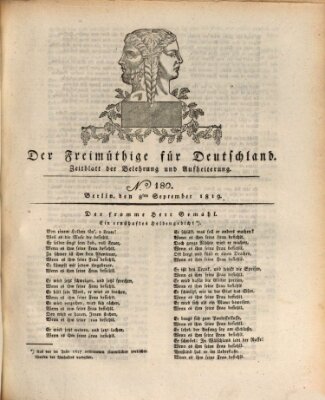 Der Freimüthige für Deutschland Mittwoch 8. September 1819