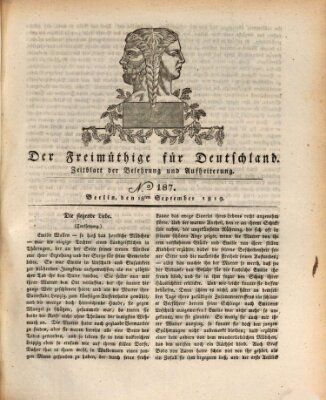 Der Freimüthige für Deutschland Samstag 18. September 1819