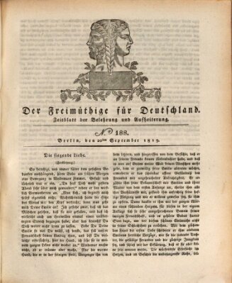 Der Freimüthige für Deutschland Montag 20. September 1819