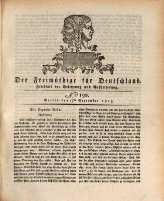 Der Freimüthige für Deutschland Montag 27. September 1819