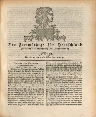 Der Freimüthige für Deutschland Montag 4. Oktober 1819