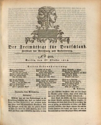 Der Freimüthige für Deutschland Mittwoch 6. Oktober 1819