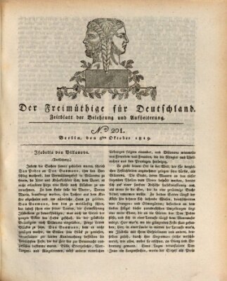 Der Freimüthige für Deutschland Freitag 8. Oktober 1819