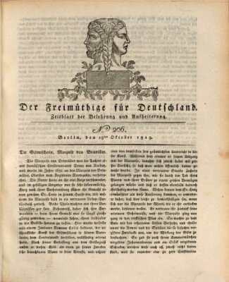Der Freimüthige für Deutschland Freitag 15. Oktober 1819